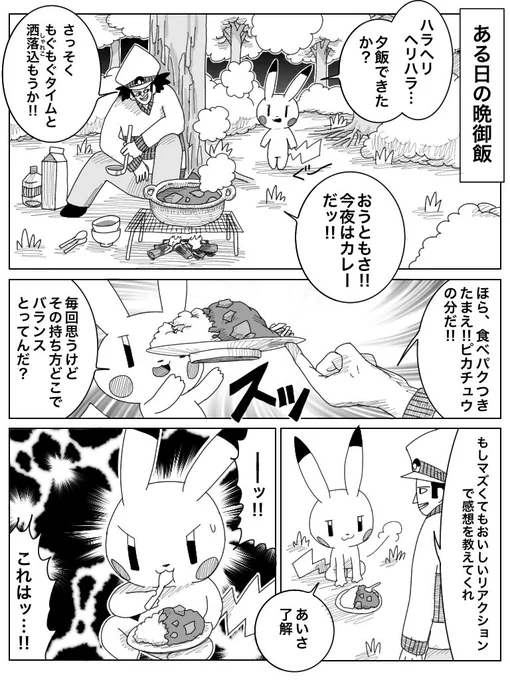 サトシとピカチュウの旅 カレー
#ポケモン漫画 