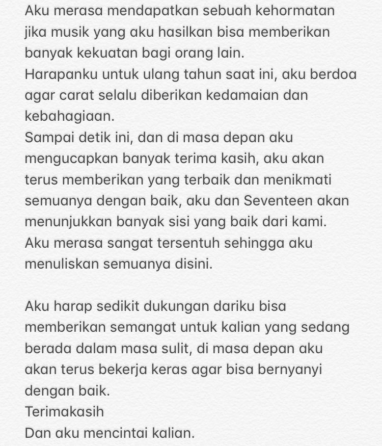 17CARATS_INA's tweet photo. (Translate) Weverse Update dari Wonwoo untuk mengucapkan rasa terima kasihnya kepada Carats 💕
Let's cry again tonight Caratdeul 😭

@pledis_17 
#SEVENTEEN #WONWOO #HAPPY_WONWOO_DAY #MyYouthWONWOOday https://t.co/xZ1FPSyonH