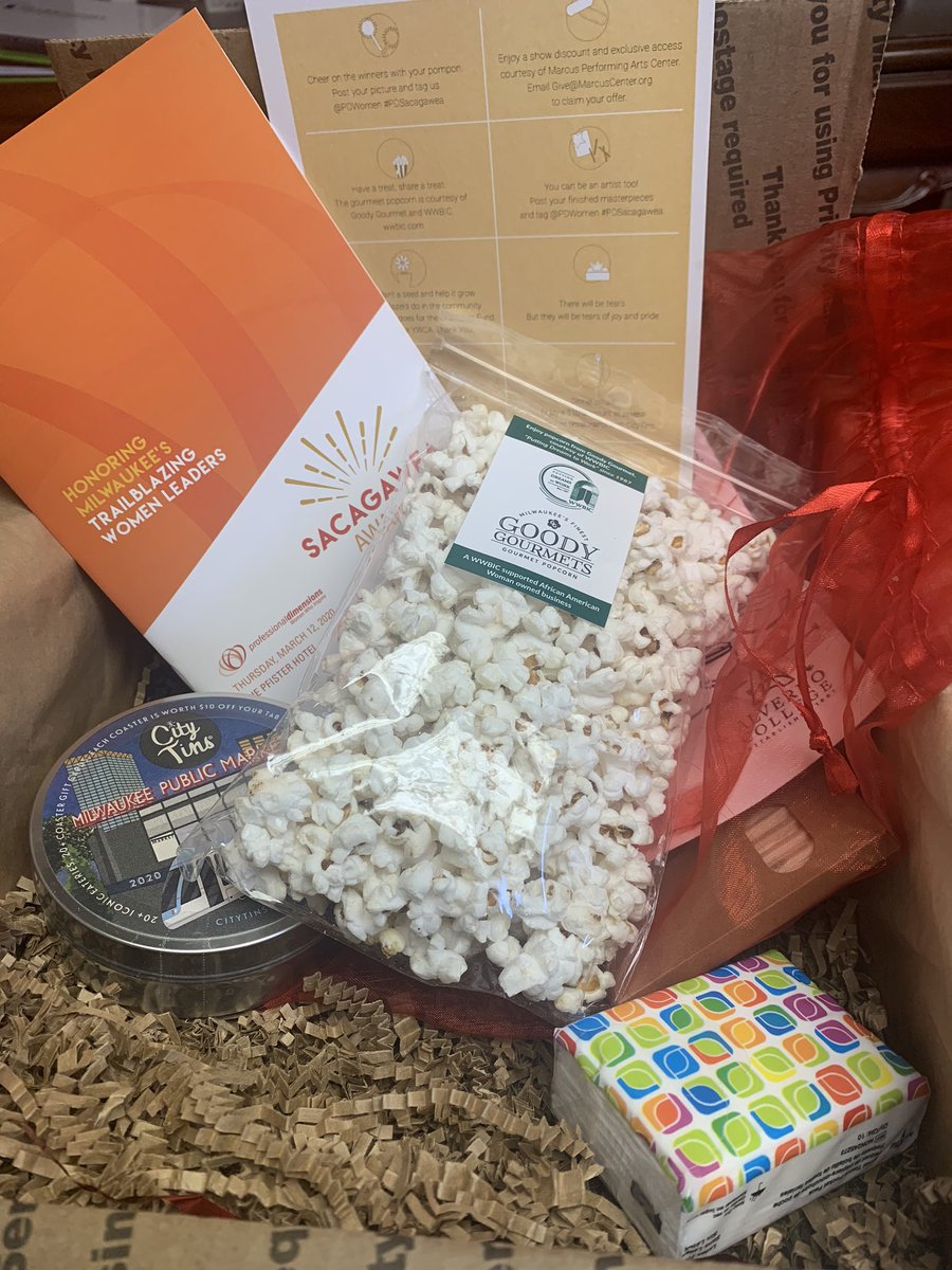SaraEJunio's tweet photo. @PDwomen #PDSacagawea virtual celebration event is tonight! I received my event box in the mail with my goodies and can’t wait to join the festivities. Thanks @CityTins @WWBIC @GoodyGourmets https://t.co/xXZPZ6bfss