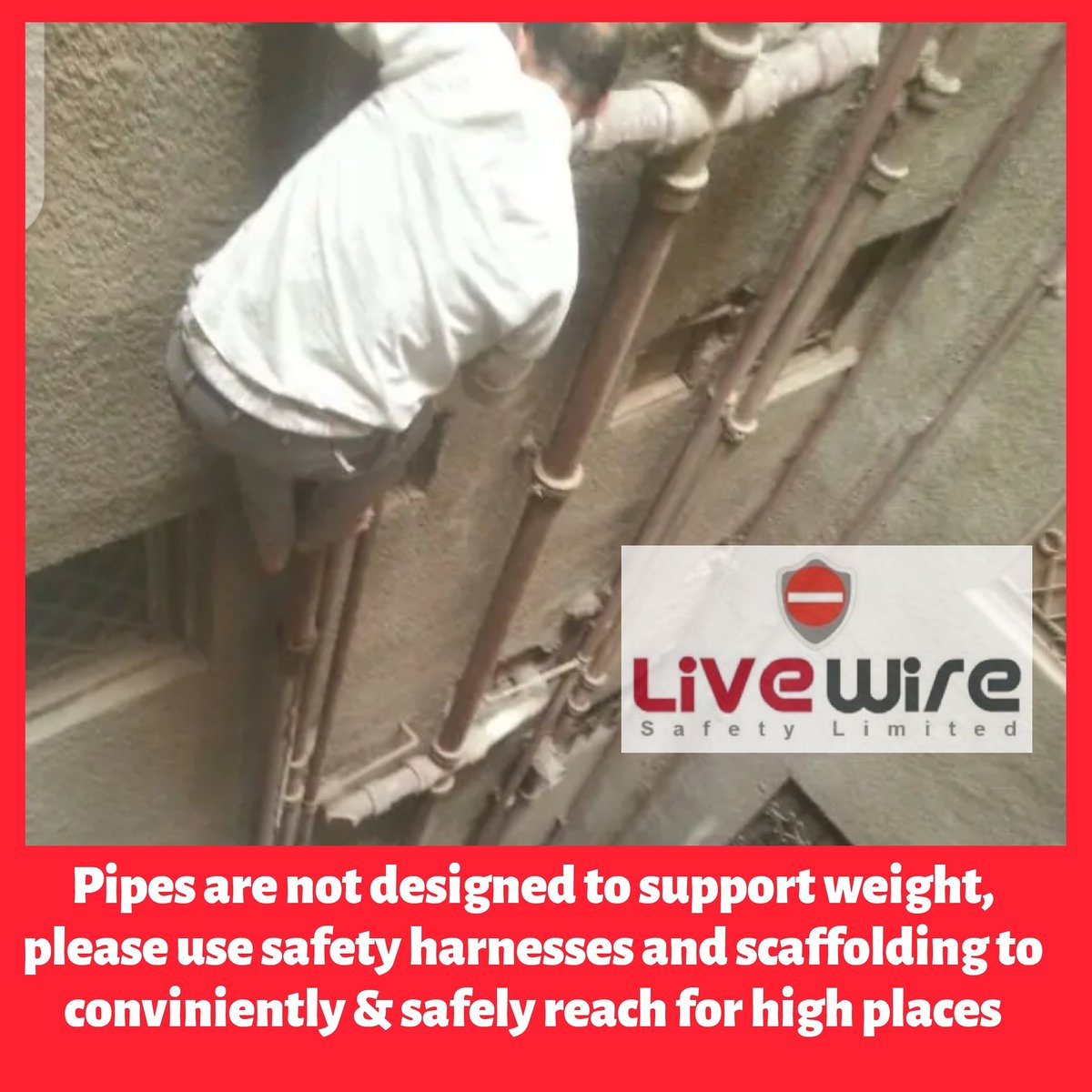 LIVEWIRESAFETY1's tweet photo. Climbing should be done safely, heights are really risky if approached wrongly
#SafetyFirst #staysafe https://t.co/2ZvztPNeUx