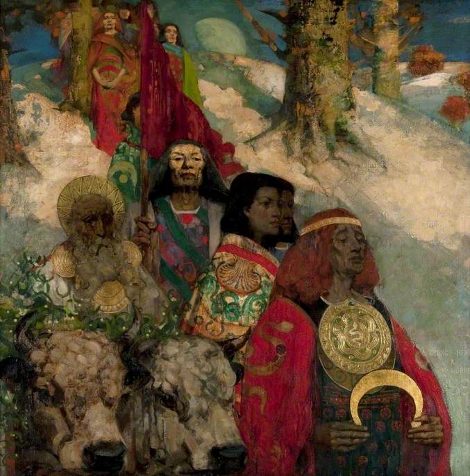 Île de Sein in The Atlantic was home to druid priestesses called the Gallizenae. They could predict the future, calm or rouse winds, shapeshift into any animal they desired and cure incurable diseases...

 🎨Hornell &amp; Henry

#druid #witch #Magic #FolkloreThursday <a href="/FolkloreThurs/">Folklore Thursday</a>