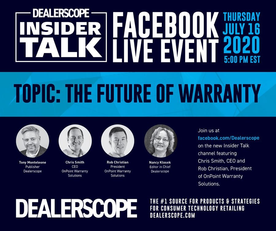 serviceavenger's tweet photo. Don't miss myself, @OnpointWarranty #CEO Chris Smith, and President Rob Christian in a discussion about the Future of Warranty with the team from @Dealerscope Catch us on Insider Talk, on Thursday July 16 at 5 PM EST. Join us at https://t.co/Urcfm2DsoI tomorrow! #warranty https://t.co/UxIB7a2b9h
