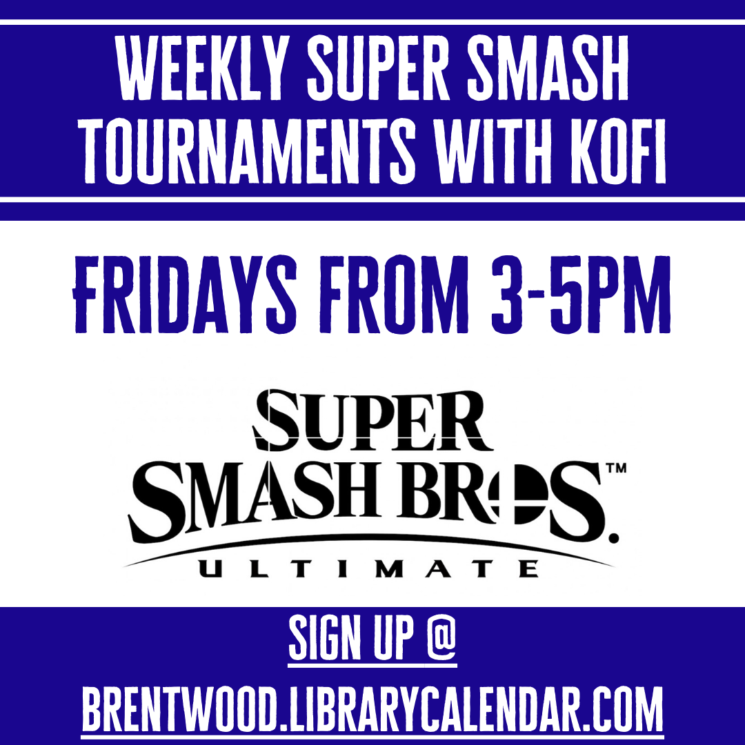 brenlibny's tweet photo. Grab your controller and compete against the best in Brentwood, including BPL's own #SmashBros Champ, Kofi! 🐦🎮 #GameTime

Register >> https://t.co/dcUxAqBOZC https://t.co/842yuPaNfj