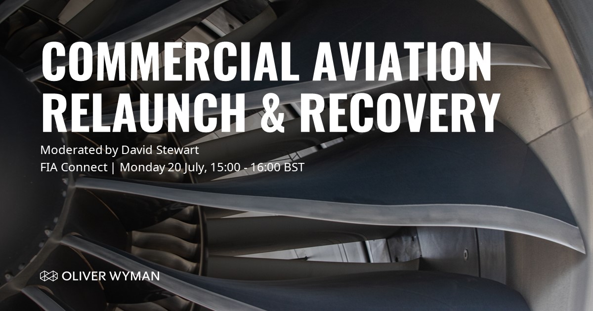 OliverWyman's tweet photo. When will the airline industry recover, if it does? ✈ Partner David Stewart will be moderating a panel made up of industry &amp; government experts at #FIAConnect, as they discuss what's next for aviation > https://t.co/JYh7oW6vp4 #OWTransportation https://t.co/xd9jUCbYHT