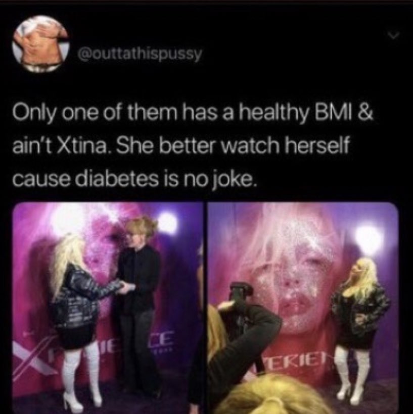 Constant Body shaming | As many of you know there has been a LONG feud between Xtina and Britney Stans (It’s really the same 8 people that are 30+ that argue still) Regardless he has continued to shame Xtina for her body and we don’t condone that at all chilee