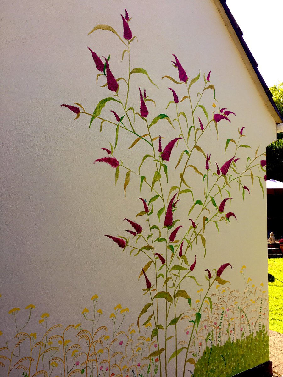 LucyVolpin's tweet photo. This weeks painting- a floral mural (try saying that 5 times fast! Hehe) great fun in the sun. #mural #artists #Flowers https://t.co/xa3VmXPlXF