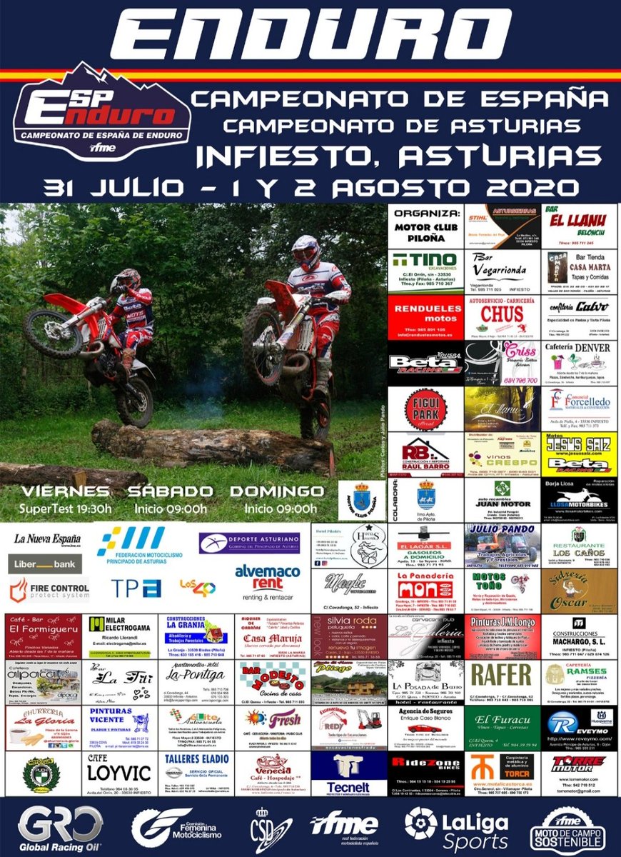 rfme_oficial's tweet photo. ¡¡¡El primer fin de semana de agosto vuelve el Enduro🤩🤩!!!

Infiesto nos regaló en el 2019 una carrera espectacular y este año no va a ser menos🔝🔝!!!

¡¡Os esperamos!!

#RFME #Enduro #ESPEnduro #Infiesto https://t.co/RRXmYMHmLB
