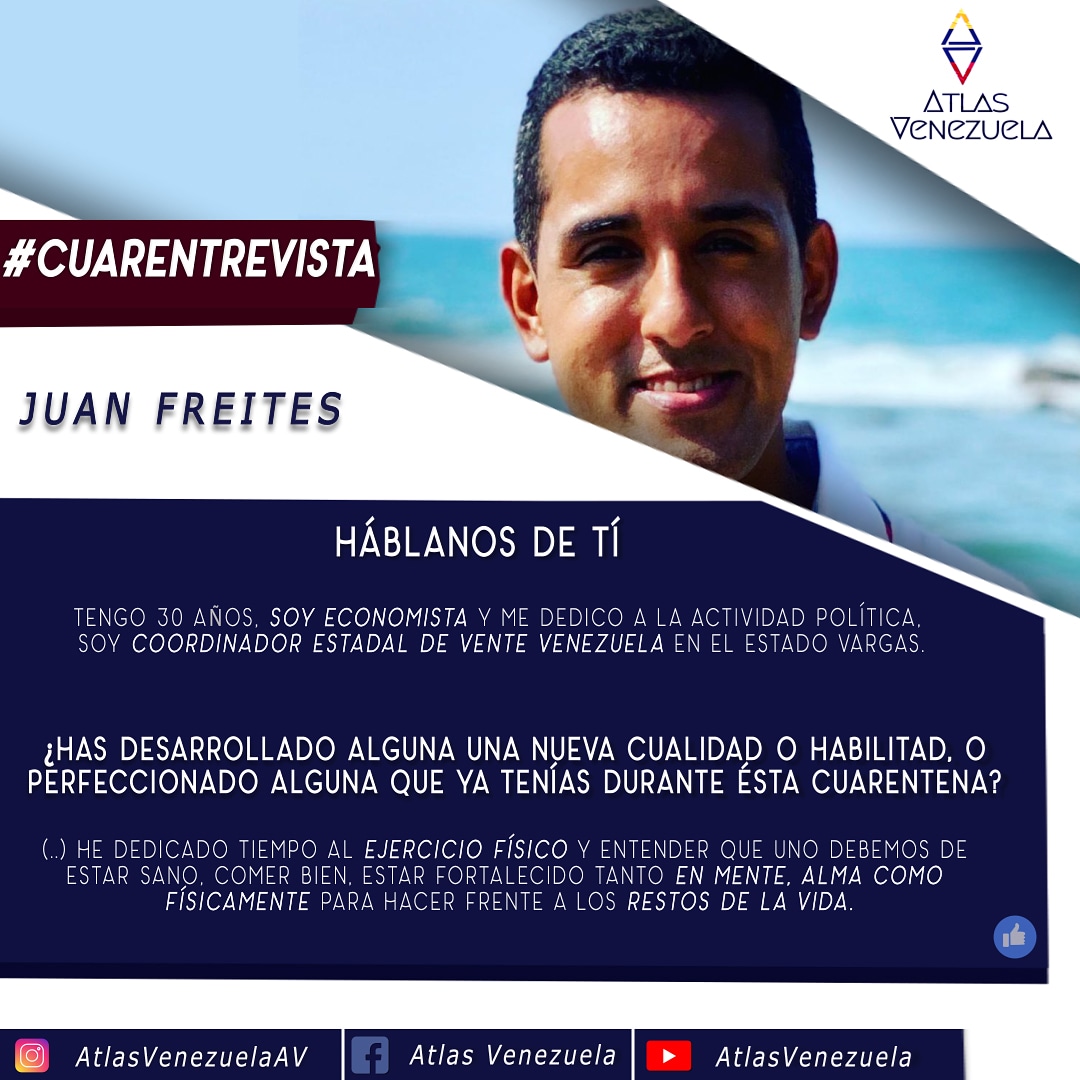 AtlasVenezuela_'s tweet photo. Te invitamos a escuchar esta asombrosa #Cuarentrevista que le hicimos a @juanfreites donde nos comenta su opinión, reflexión y anécdotas frente a esta #cuarentena
¡Comparte!
Escúchalo en nuestro canal de YouTube
https://t.co/V0gTQG3xNs
Síguenos en IG
https://t.co/N3Rdj2Qgta https://t.co/LTOpQbkfIX