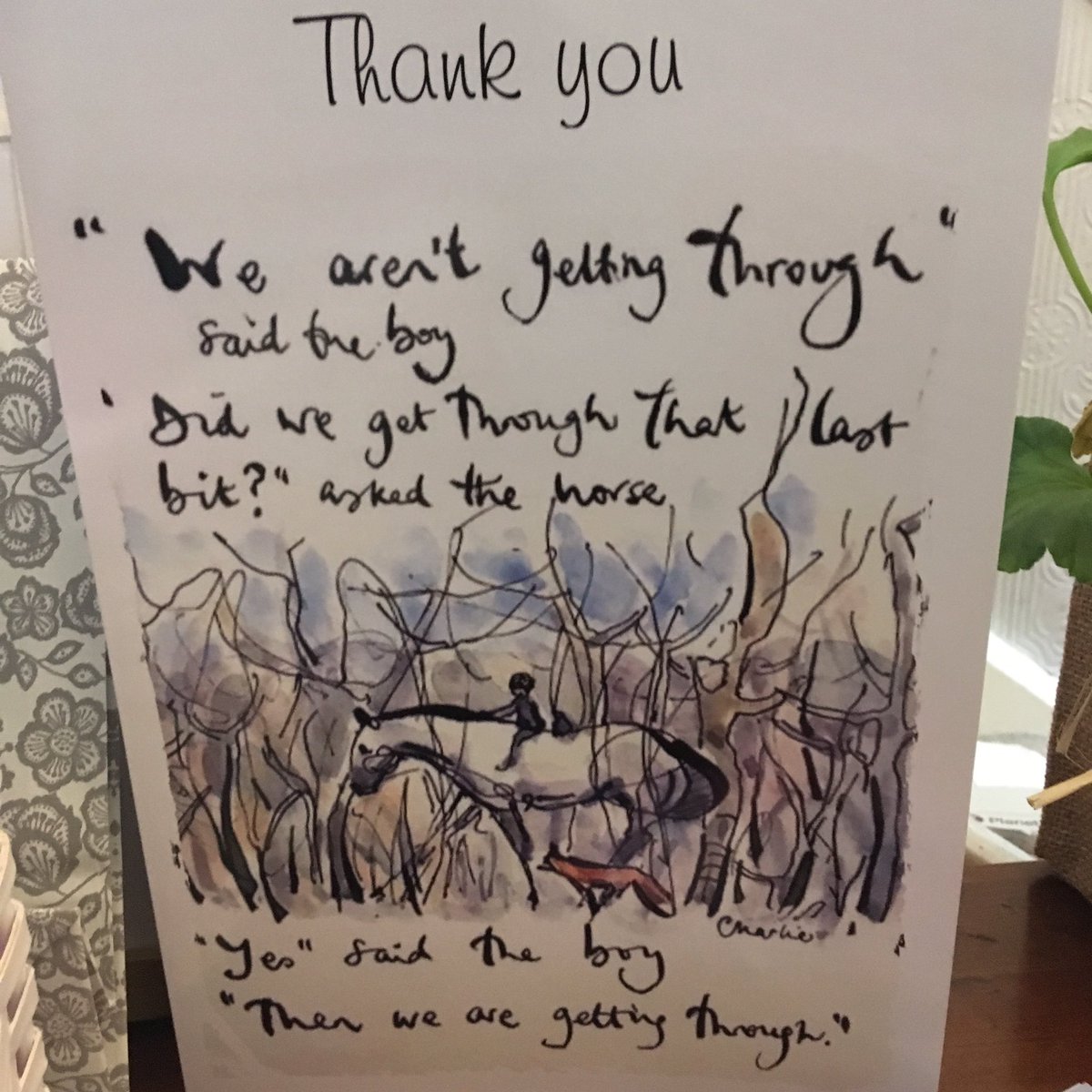 Staidansb's tweet photo. @charliemackesy look at this amazing card from the staff at school ♥️🌈 Love it ! 🌈♥️ #actinghead https://t.co/JAWnPzva4a