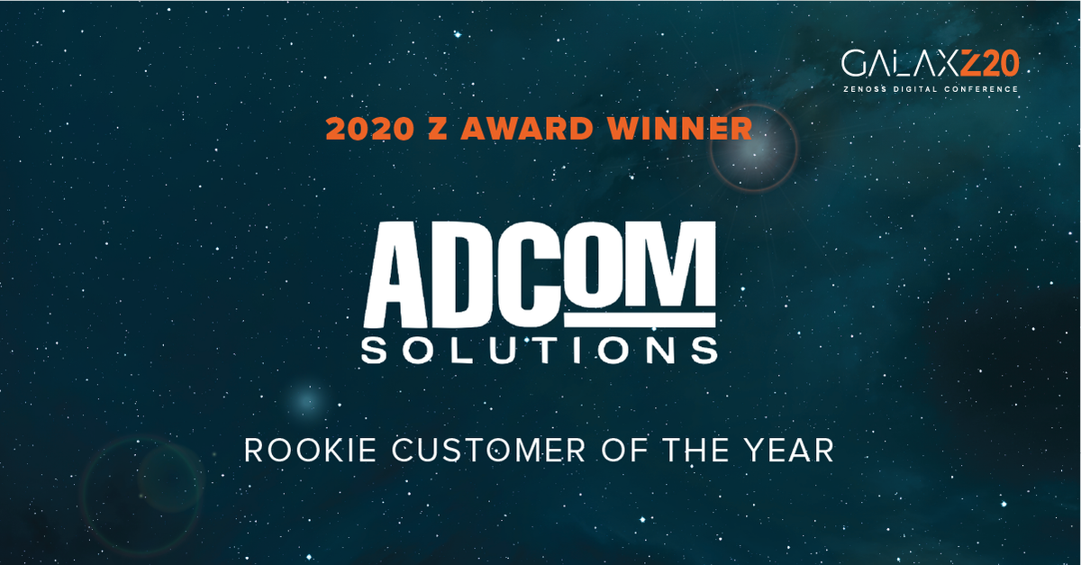zenoss's tweet photo. Congratulations to #CustomerForLife, Rookie of the Year #GalaxZ20 #ZAward winner, @ADComSolutions! #OwnIT https://t.co/HHmSTNjRaw