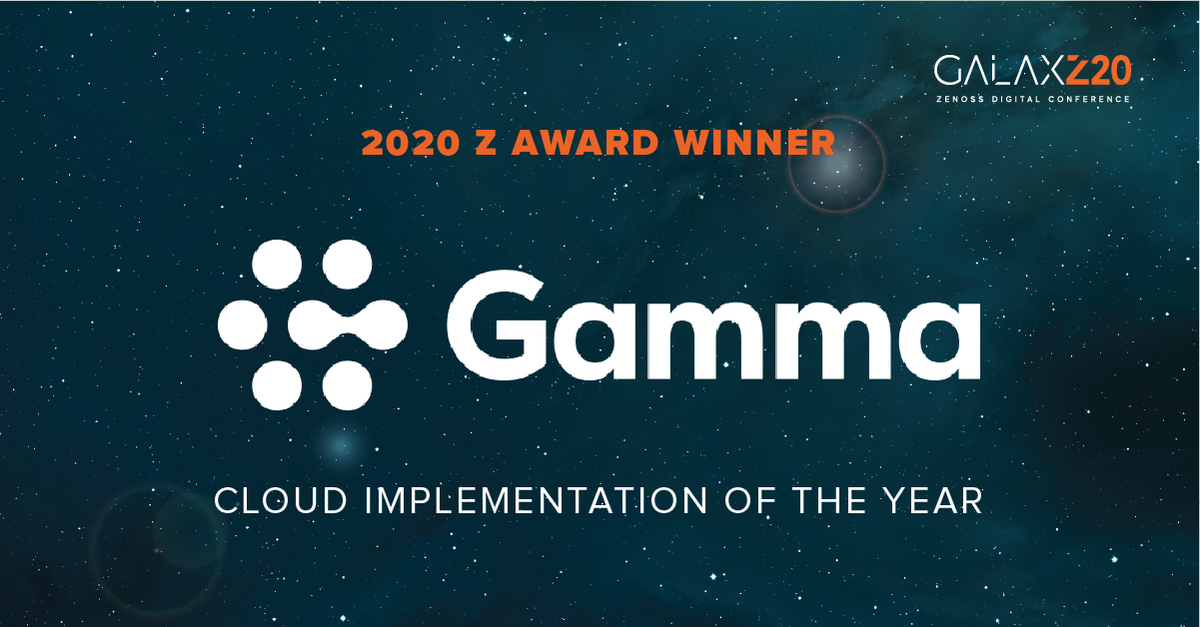 zenoss's tweet photo. Round of applause for @zenoss Cloud Implementation of the Year, @Gamma_Business. Congrats on your #GalaxZ20 #ZAward https://t.co/uRJhoiEU6a