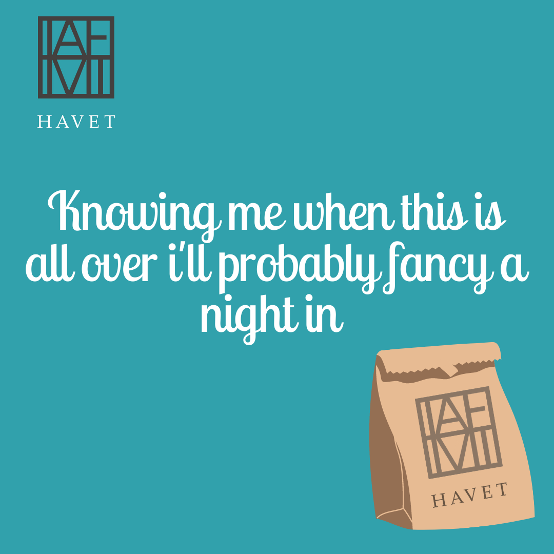 havetrestaurant's tweet photo. When Havet in your pyjamas, on the sofa is just too tempting…#HavetToGo 

https://t.co/ztLRI9TCFe #UberEats https://t.co/rGaXB8ZXWW