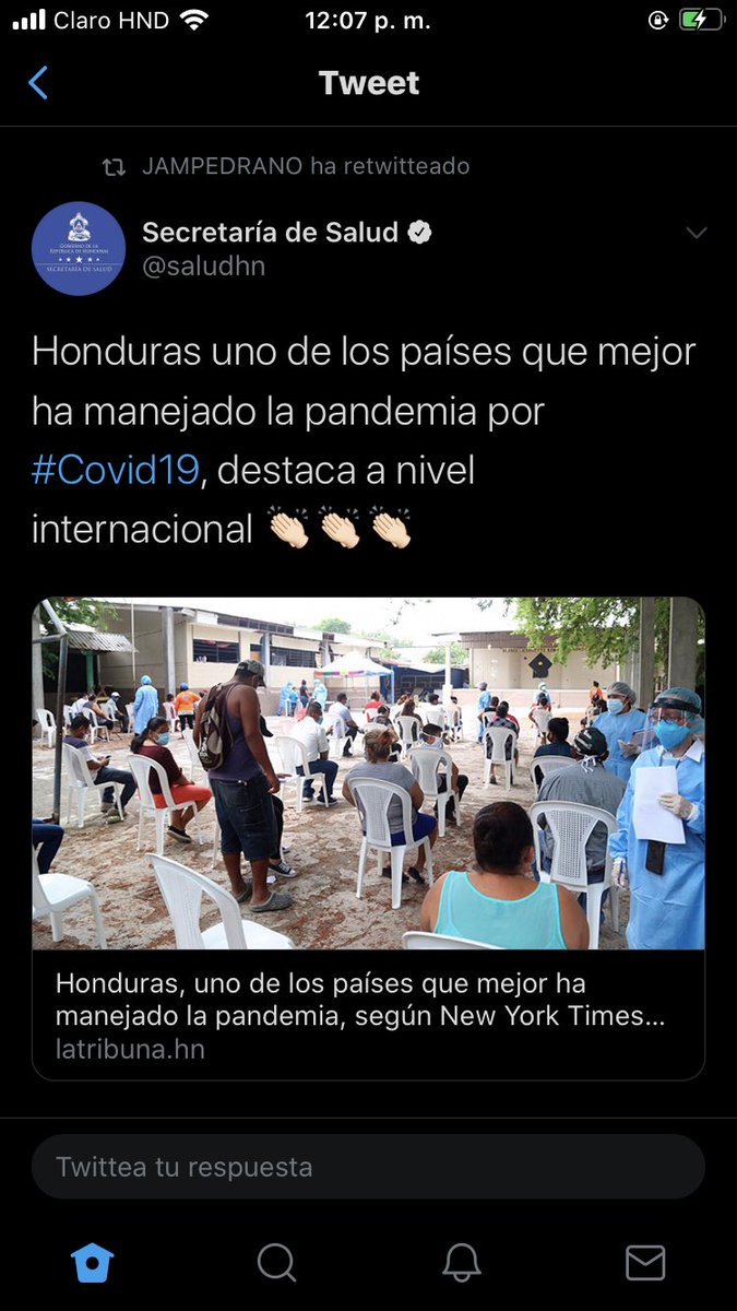 soymoises9's tweet photo. Borraron el tweet pero lo vuelvo a subir. Pena les debería de dar estar diciendo clase de estupidez, tratando de ocultar la verdadera realidad al mundo, van a pagar cada una de las mierdas que le han hecho al pueblo Hondureño este gobierno corrupto. @saludhn https://t.co/NIyKMCEoin