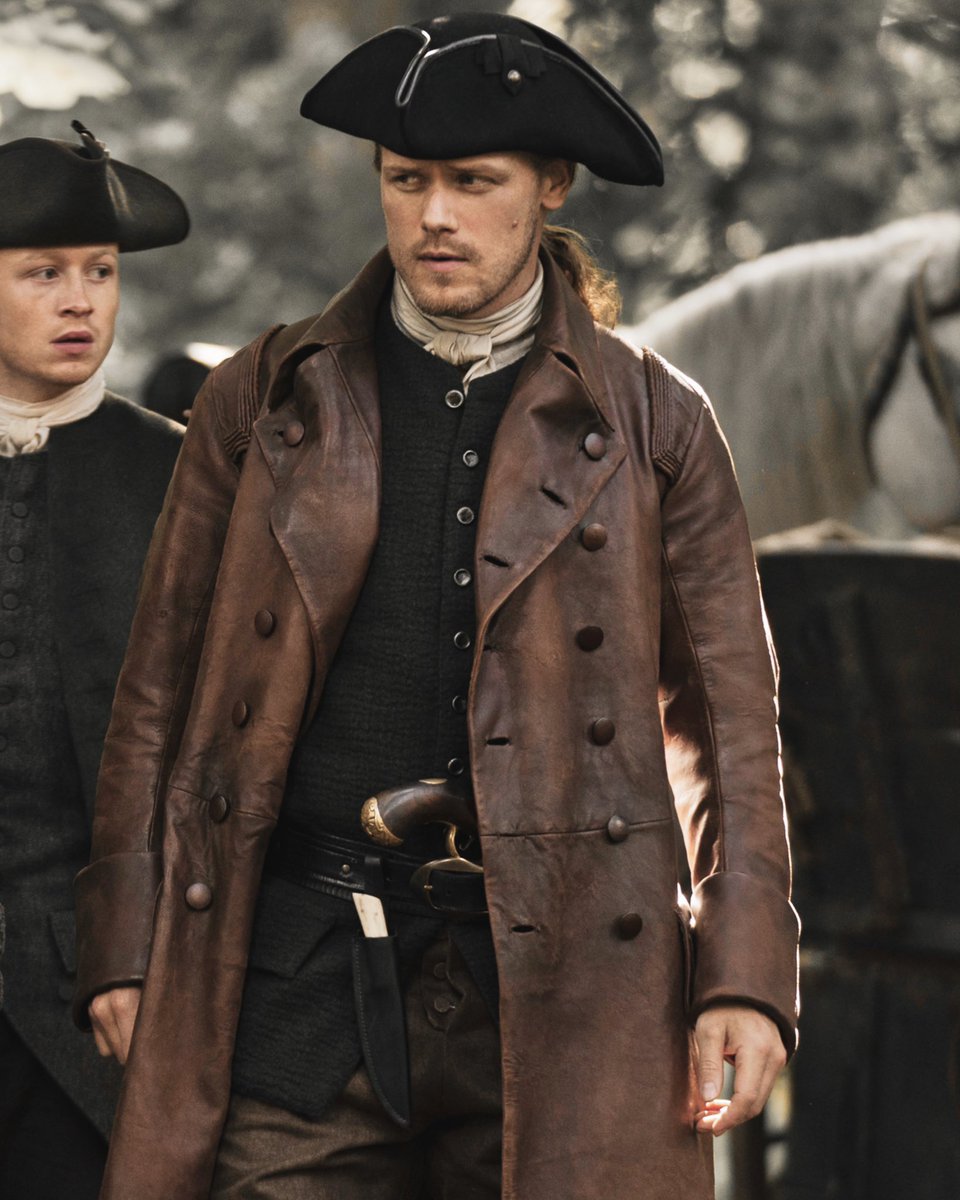 OutlanderBanter's tweet photo. For some reason I have this fantasy that Jamie walks around the ridge without his shirt on but wearing this leather coat. #kiltoptional π https://t.co/CsTnkcNUfA