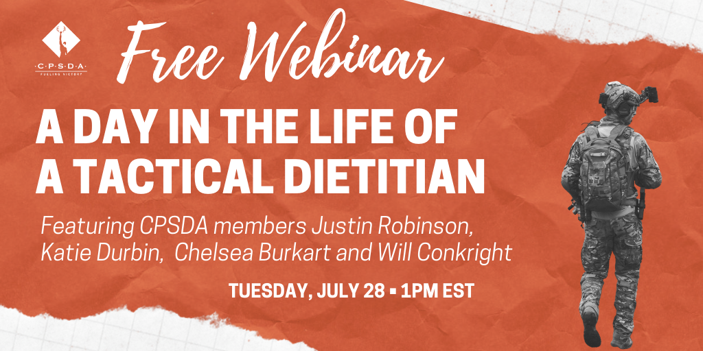 fuelingvictory's tweet photo. What does a tactical #SportsRD do exactly?⁣ Join CPSDA members Justin Robinson, Katie Durbin, Chelsea Burkart &amp; Will Conkright as they showcase the role of a performance dietitian in the Special Operation Forces (SOF) setting. 

Register here: https://t.co/F5CFYSHlRk https://t.co/wbpg29APKY