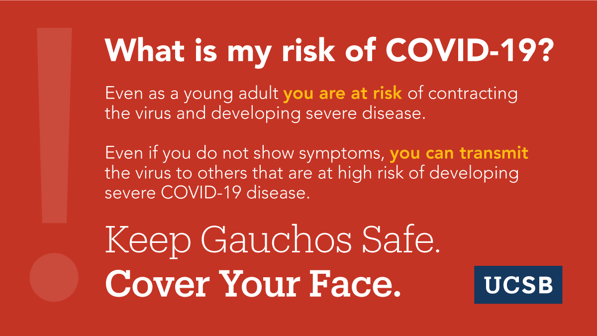 ucsantabarbara's tweet photo. Wearing a mask protects yourself, your loved ones, and your community. #KeepGauchosSafe https://t.co/epdeObHeyo