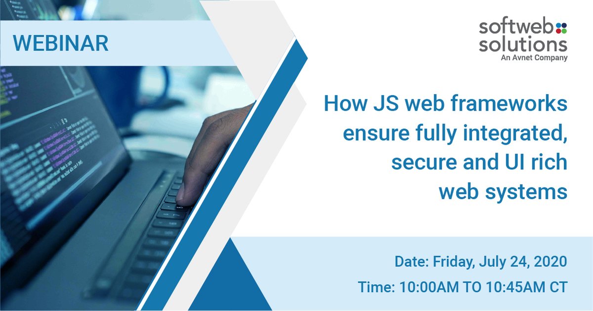 softwebchicago's tweet photo. Checkout #webinar from our experts on #frontend JS frameworks which helps to know about, why and how #JavaScript frameworks help you bring more features and #security to your web systems with a rich #UIUX. Know more: https://t.co/drgLhVZiYL
 
#Webdevelopment #webdeveloper https://t.co/QU58m0owKY