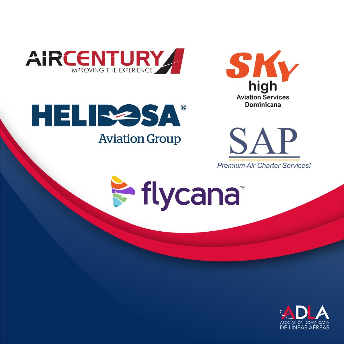 Algunos de los miembros que compone la Asociación de Líneas Aéreas Dominicanas. Las conoces? 
#ADLA