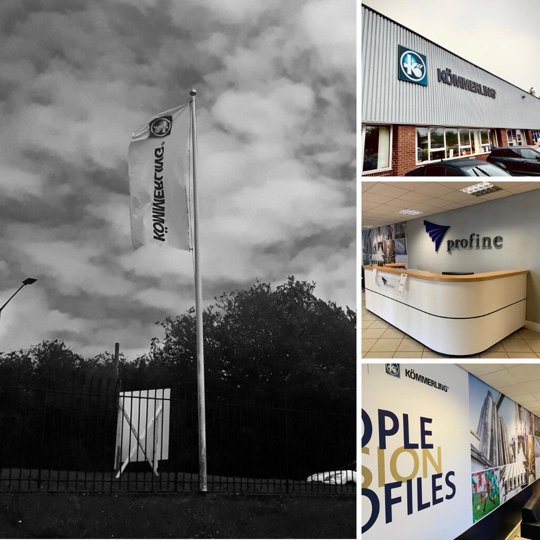 kommerling_uk's tweet photo. We're flying the flag for Kömmerling and @profineuk! 🇬🇧 Seeing our new signage installed has certainly been an extremely proud moment for our teams at the production facility in Huthwaite, Nottinghamshire https://t.co/mqRHMxaCkI