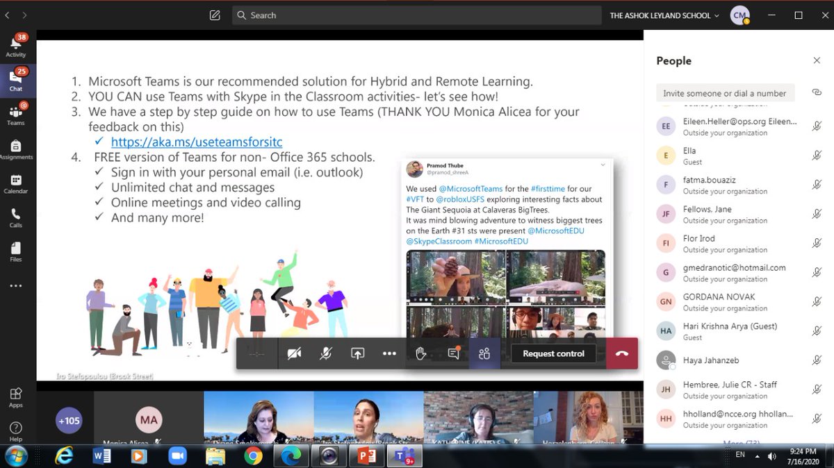 pramod_shreeA's tweet photo. Very happy to know that my efforts for my students regarding using @MicrosoftTeams for #VFTs with @SkypeClassroom were mentioned in the #global meet of #SMT across the world! Tnx @SkypeClassroom @iro_st @MicrosoftEDU for this encouragement!
#skypeclass https://t.co/qV4WaPMtpE