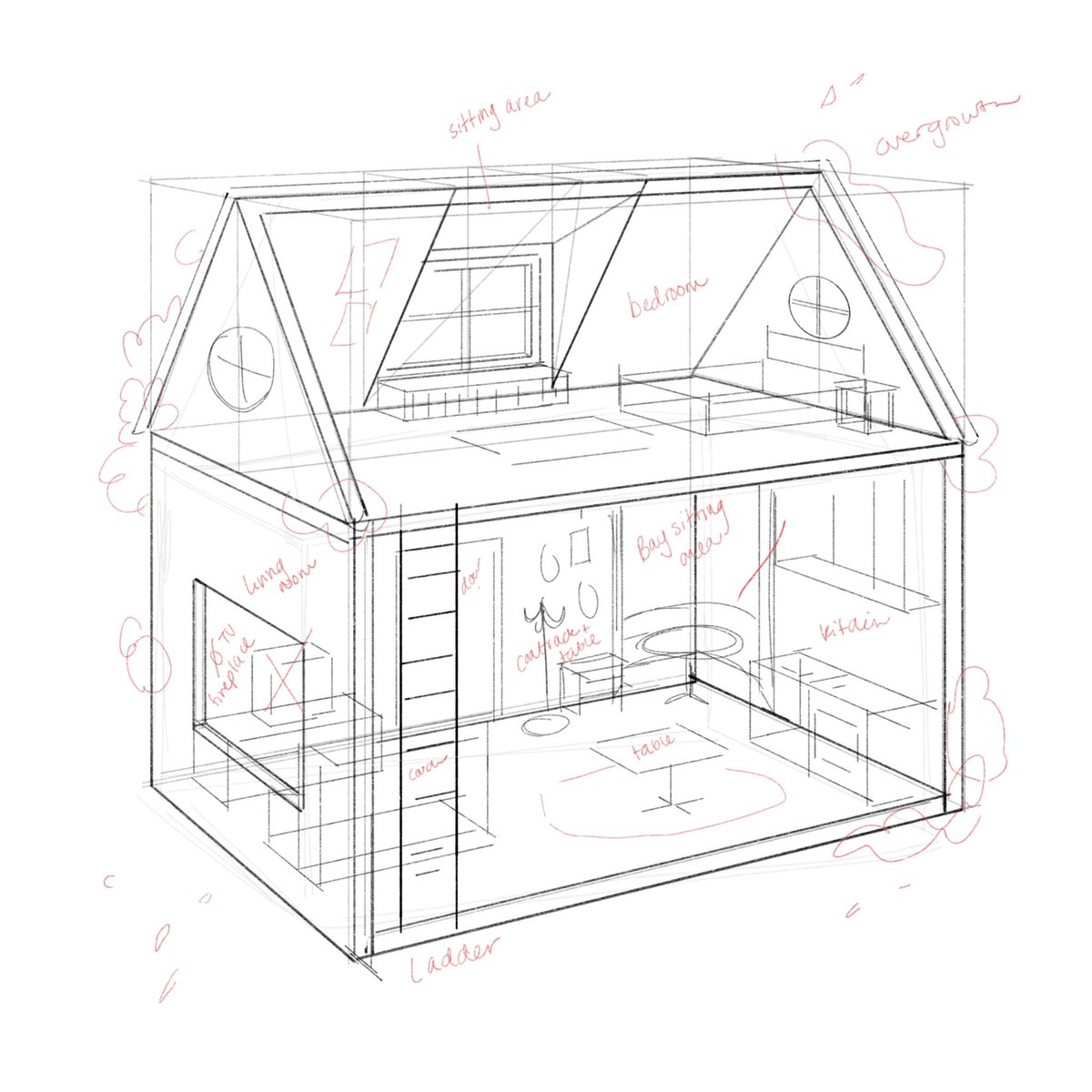 Designing a dollhouse :3 using a Calico Critter house and making it something m o r e