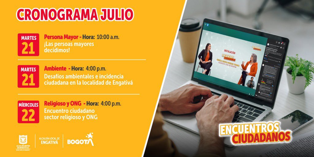 Engativalcaldia's tweet photo. #Prográmate| Aquí está el calendario de los #EncuentrosCiudadanos. #ParticipayDecide en qué se invertirán $120 mil millones del Fondo de Desarrollo Local para de hacer de Engativá un mejor lugar para vivir. Inscríbete 👉🏻https://t.co/4cY1kQUkNR #EngativáCuentaContigo https://t.co/LPhTsy1v6V