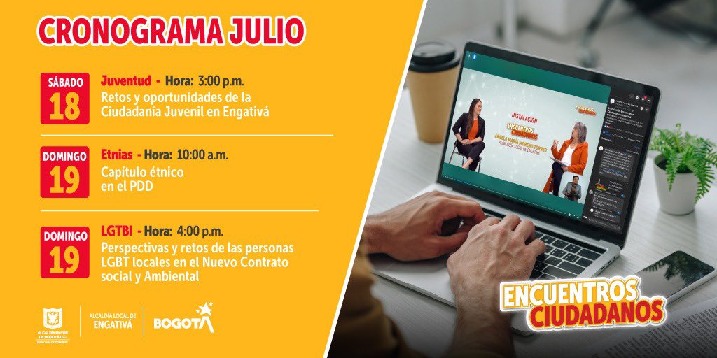Engativalcaldia's tweet photo. #Prográmate| Aquí está el calendario de los #EncuentrosCiudadanos. #ParticipayDecide en qué se invertirán $120 mil millones del Fondo de Desarrollo Local para de hacer de Engativá un mejor lugar para vivir. Inscríbete 👉🏻https://t.co/4cY1kQUkNR #EngativáCuentaContigo https://t.co/LPhTsy1v6V