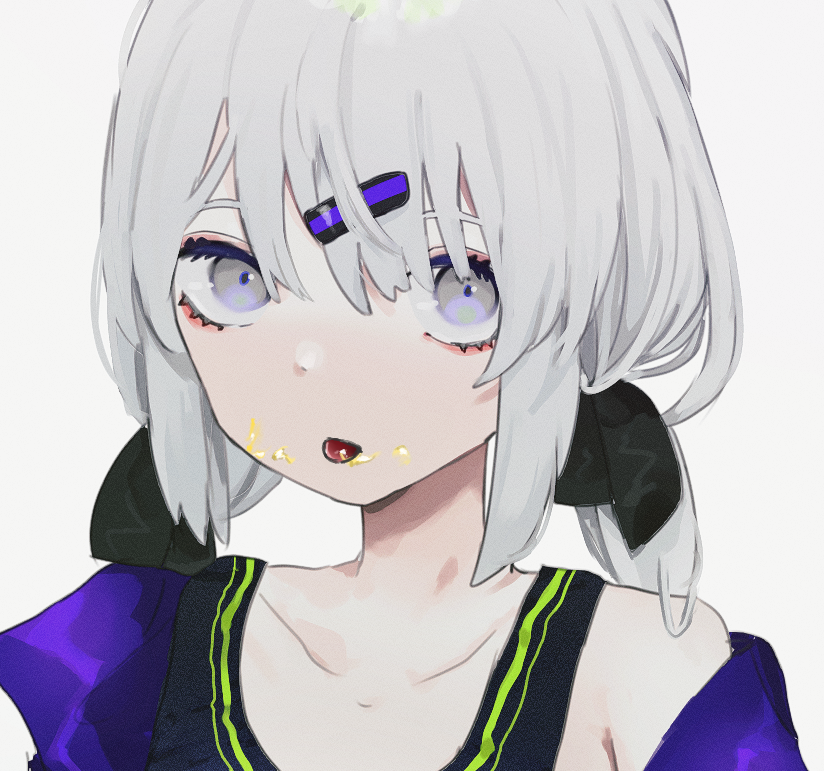 「#3年2組白髪ツインテールスク水マヨネーズ 」|夢如むきのイラスト
