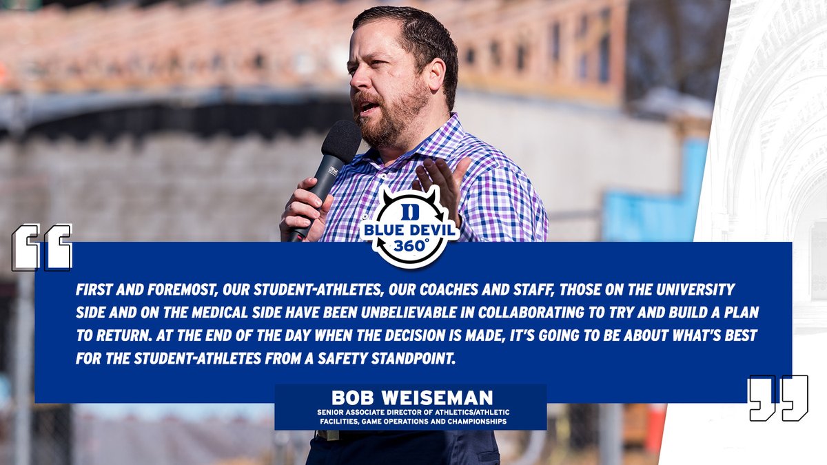 DukeATHLETICS's tweet photo. He's leading the way on our phased return to campus and walks us through the process on the latest episode of #BlueDevil360! Our talk with Senior Associate A.D. Bob Weiseman โคต๏ธ๐ง
iTunes โก๏ธ https://t.co/Ah4hr019xA
Google Play โก๏ธ https://t.co/BgaqpDHriN
๐ https://t.co/uVkmysQ2rB https://t.co/iDwrFmujNC