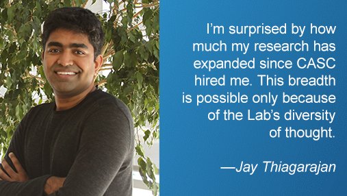 Livermore_Comp's tweet photo. Is there a more prolific researcher (or cooler PI) than @jjayaram7? #MachineLearning meets #HPC in his research at LLNL's Center for Applied Scientific Computing (CASC). Read more: https://t.co/AJL6xLSBpw #DataScience https://t.co/5vrbWzyqdo