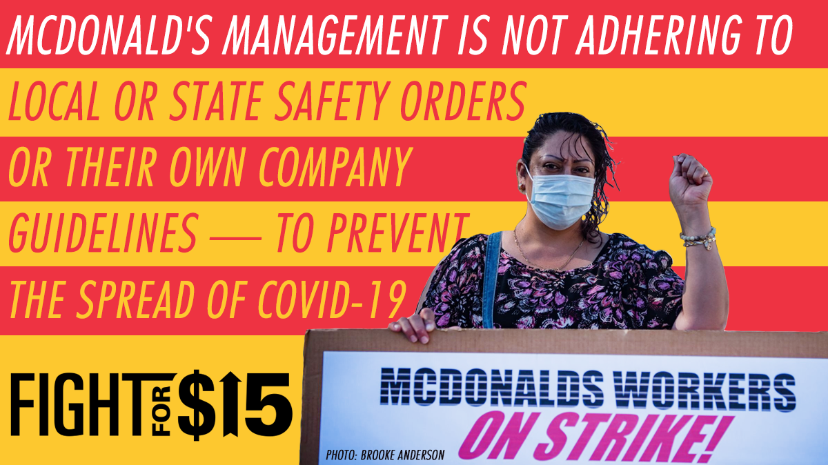 (Thread) Today, a nationwide poll of 4,187  @McDonalds workers along with a survey of 116 McDonald's locations across 12 states was released examining store locations and the company's response to COVID. Here's what the shocking results show… #FightFor15  https://protectallworkers.org/pandemc 