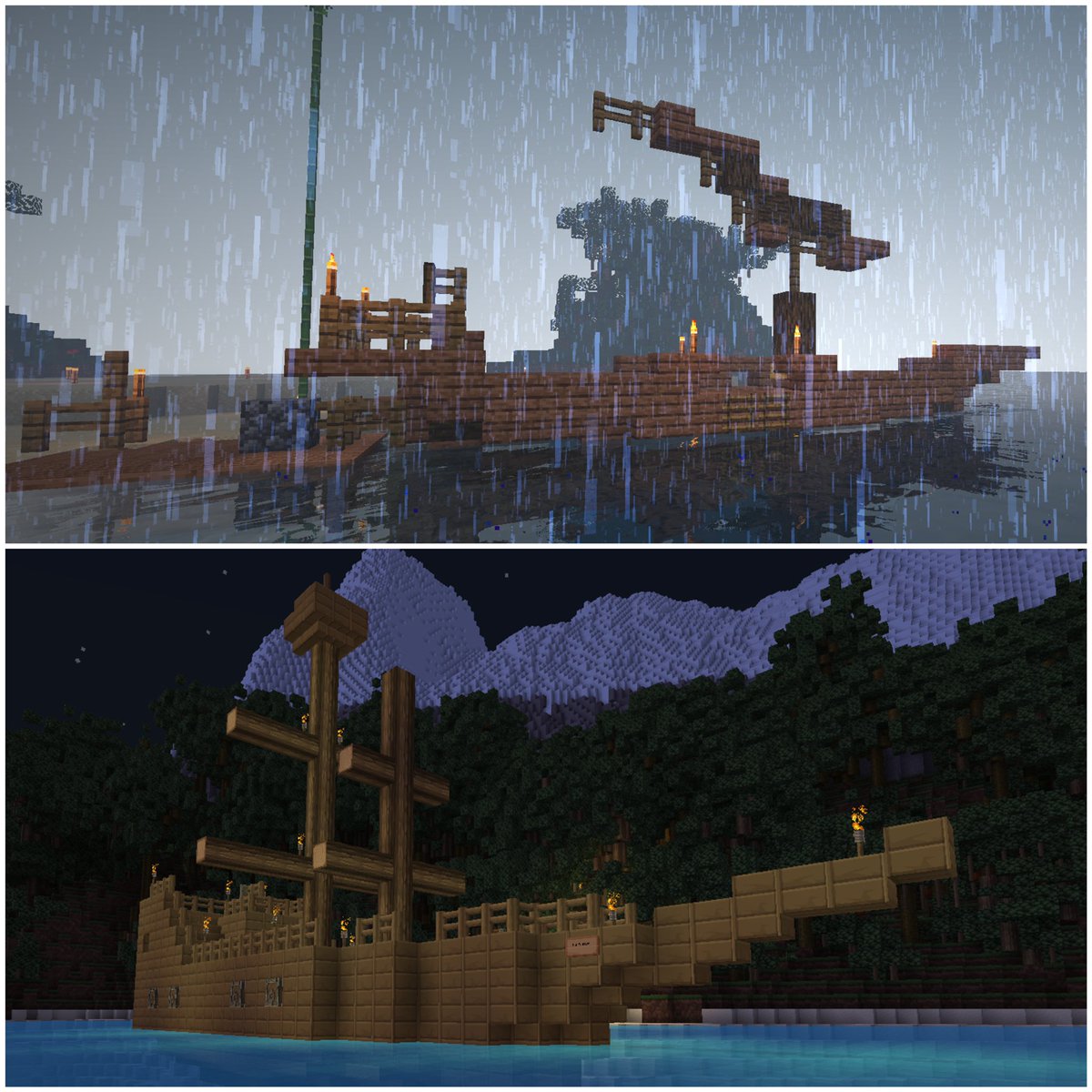 minedoszone's tweet photo. 🌴Minedos: Stranded🌴

Um auf die Hauptinsel zu kommen, mussten die Spieler Boote, Schiffe, o.ä. bauen.⚓️

Ein paar dieser Bauwerke könnt ihr hier begutachten. Wir sind fasziniert, wie unterschiedlich und gut diese sind. 

Ist eures dabei? Wenn nicht, zeigt uns dieses doch gerne! https://t.co/mTfLxqYXrI