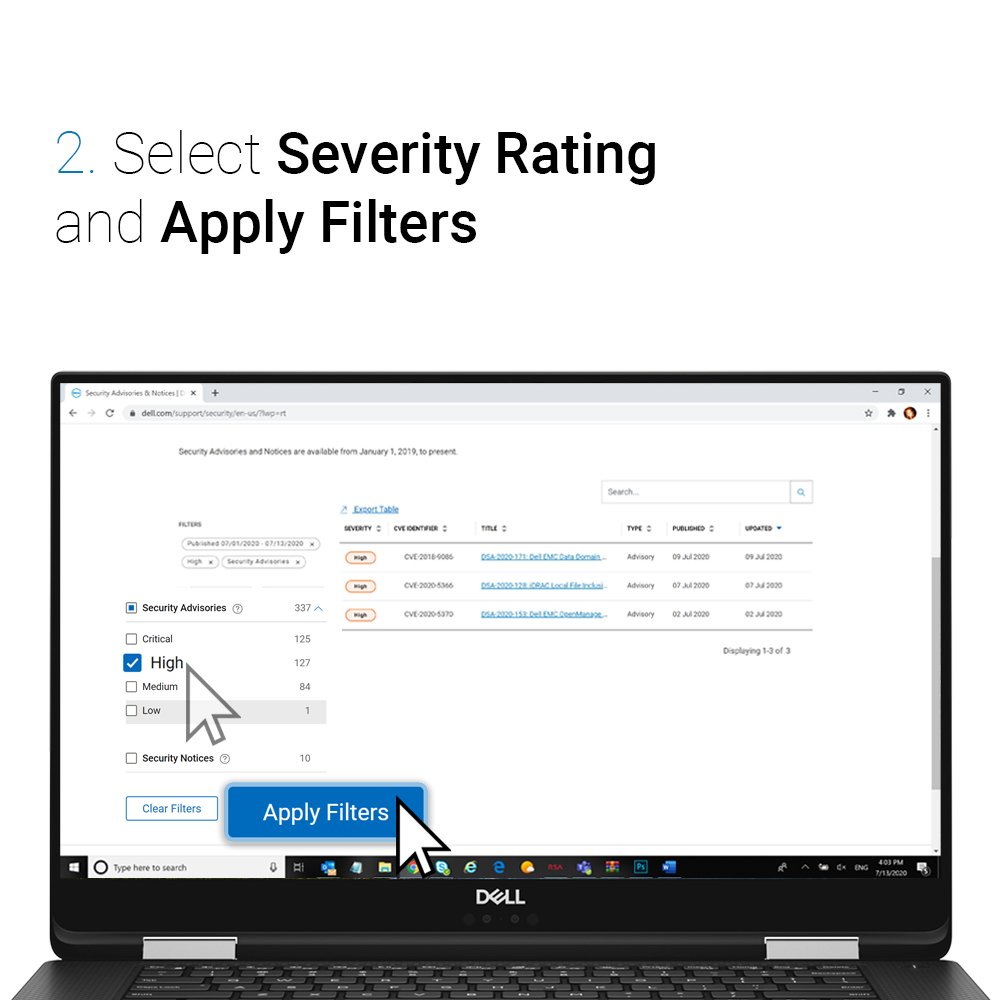 DellCares's tweet photo. Have you checked out our latest security updates for your Dell products?

Visit the Security Advisories and Notices page here: https://t.co/sX4BHujoII 

#DellTips #Security #prodsec https://t.co/I5nTSOa50h