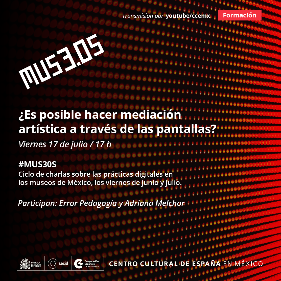 ccemx's tweet photo. ¿Es posible hacer mediación artística de un museo contemporáneo a través de las pantallas?, ¿cómo lo imaginas? Charlemos sobre esto mañana, en la penúltima charla de #MUS3OS, con Error Pedagogía y Adriana Melchor (@loleks) 👁🗨Mírala aquí👉https://t.co/jcdAkrBrb7
@nneuutrino https://t.co/QQFWkv0nwk