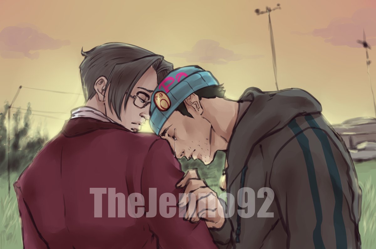 TheJenno92's tweet photo. Belate Day 7 of the nmweek20. "Hurt/Confort". I think in AA 1-3 Phoenix is really important for Edgeys mental health. But in AA 4 need Phoenix his mental help. #nmweek20 #phoenixwrightaceattorney #gyakutensaiban #narumitsu #Wrightworth #phoenixwright #milesedgeworth #jennosart https://t.co/SiGezJnyVs