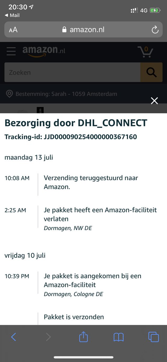 flossbrain's tweet photo. @AmazonHelp I’m a bit confused about where my package is and who to contact. When I trace at DHL it looks like they never received the package. 🧐 https://t.co/maUHhkLJRv