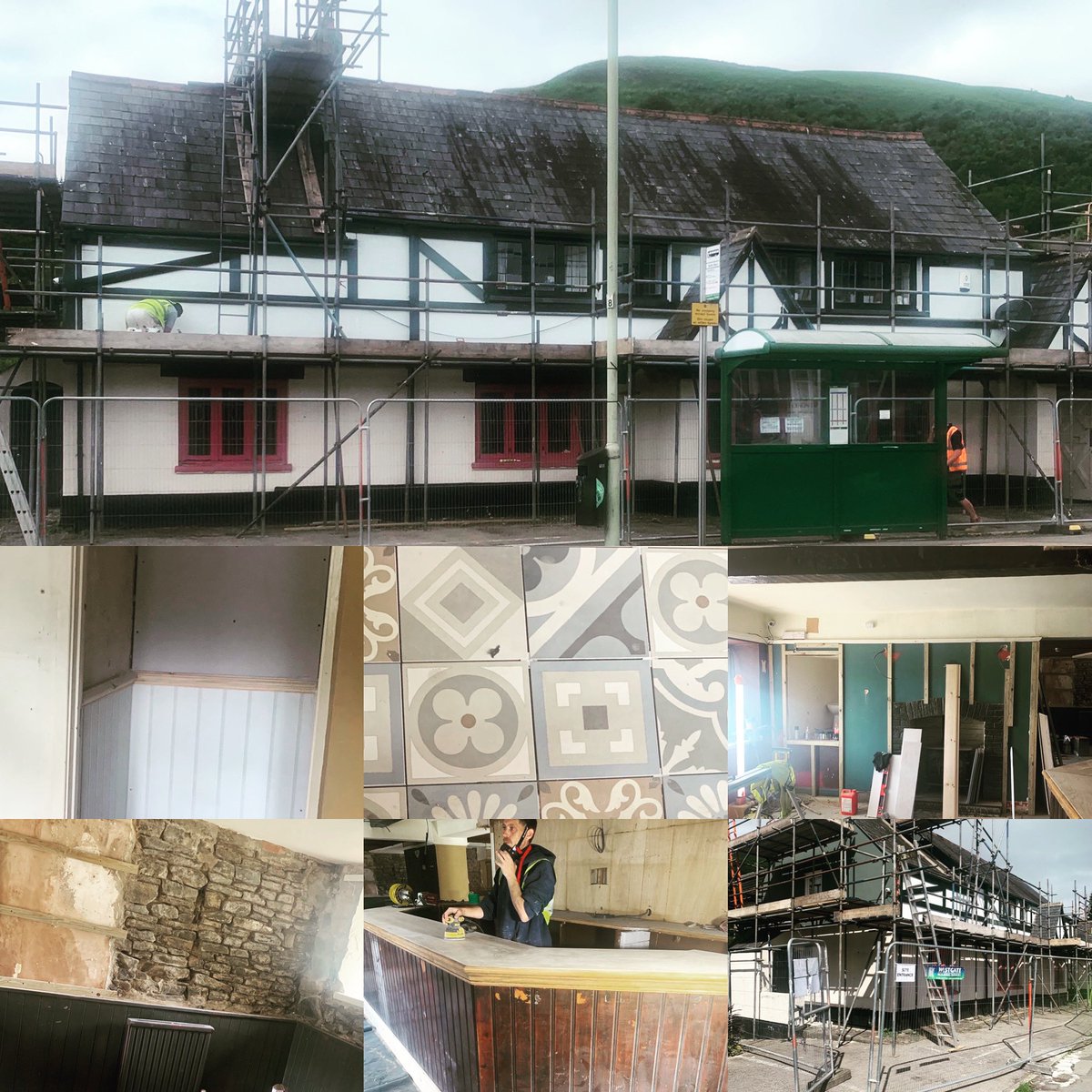 thetaffswellinn's tweet photo. A progress collage - we’re so excited! Half way through our #refurbproject already 🥳 https://t.co/ieatjDc9im