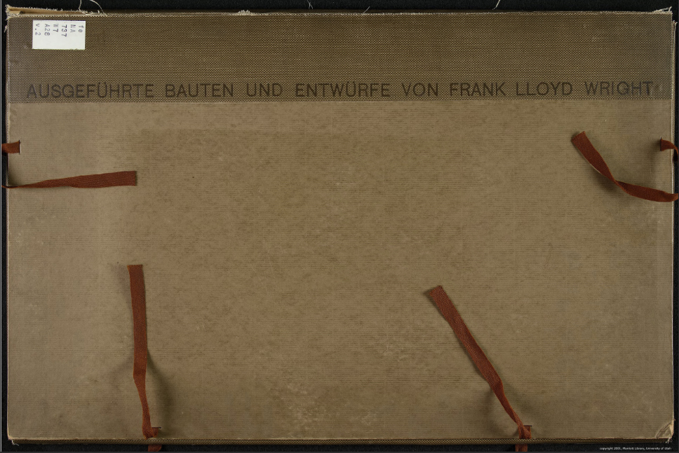 Crucible_Press's tweet photo. For you delectation:

Ausgeführte Bauten und Entwürfe von Frank Lloyd Wright - also known as the Wasmuth Folios - 

Digital Scans made available by the University of Utah's J. Willard Marriott Digital Library

Volume 1: https://t.co/GLcYqJPTnZ
Volume 2: https://t.co/YYTJO0ip5V https://t.co/e097aEeX5q