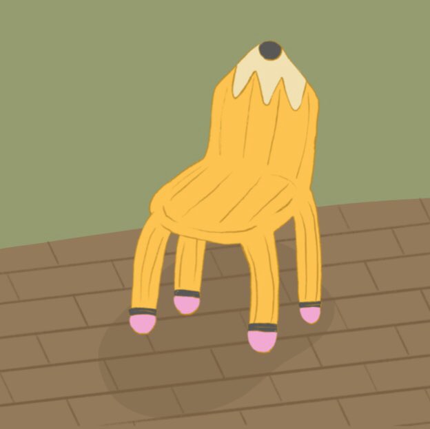 RatHandsPress's tweet photo. pencil chair + sticker ehehehe ✏️🪑 https://t.co/jG0UKas1Ub