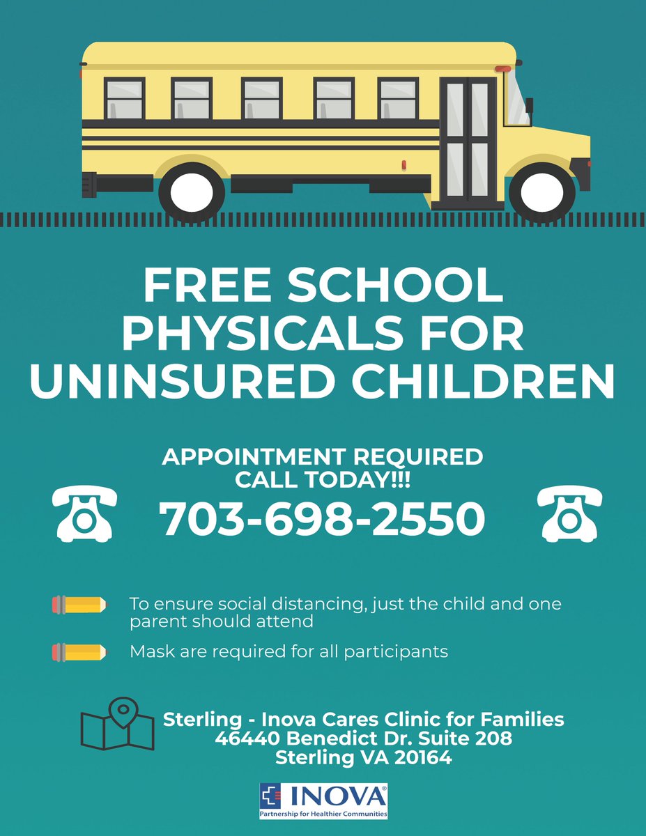 LCPSOfficial's tweet photo. Free Physicals for Uninsured Students, https://t.co/qI4TYGSOsb #LCPS #Loudoun https://t.co/LrKXOfHTlh
