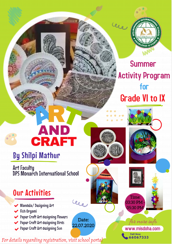 SchoolMonarch's tweet photo. CREATIVE ART &amp; CRAFT WORKSHOP
Creativity is allowing yourself to make mistakes; Art is knowing which ones to keep – Scott Adams https://t.co/q62e7qlWnw