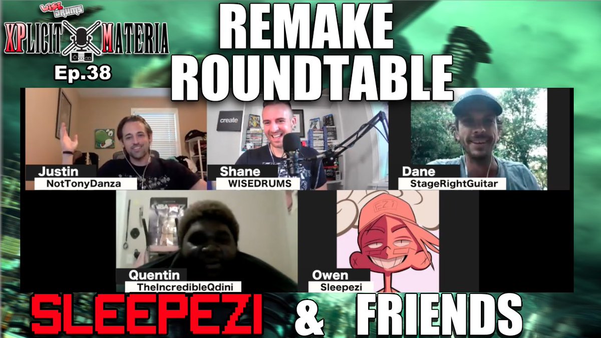thewisedrums's tweet photo. Episode 38 of the #xpmpodcast is up now! https://t.co/7q0QrmhRlE β’ Come join us while we go down the #FinalFantasy7Remake rabbit hole even further with @Sleepezi_DMs and friends! β’ #FinalFantasy #FinalFantasy7 #podcast #wisedrums #youtube #gaming #gamer #gamers https://t.co/eYrFDRE21W