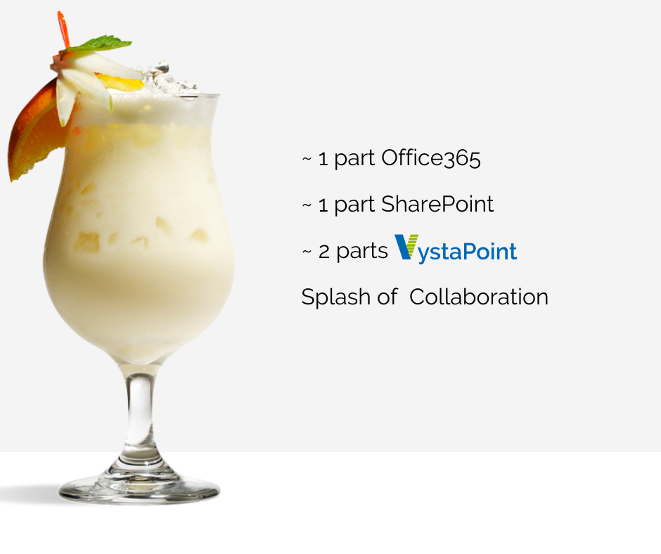 VystaPoint's tweet photo. Yes, I like Piña Coladas and GREAT Intranets! See what VystaPoint can offer you today and relax knowing your intranet is taken care of! #Microsoft365 #Intranet #SharePoint https://t.co/sTgSQBYgi3