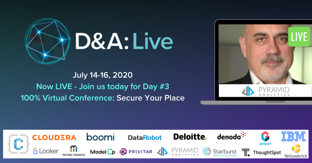 CoriniumGlobal's tweet image. Next at #DataAnalyticsLive today! 🎟️ bit.ly/2OvZ0Dt

💻 Online Keynote Presentation: In-Place #Analytics - the End of #DataSiloes?
🎤Speaker: Ian Macdonald, Principal Technologist, Pyramid Analytics

Already registered? Join the session here: bit.ly/393v7Up