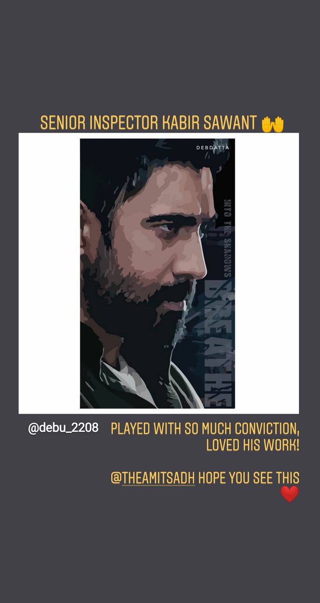 zinfern19's tweet photo. @TheAmitSadh your work in the breathe series was absolutely lit!
🔥🔥🔥 https://t.co/Rq09XmZJVF