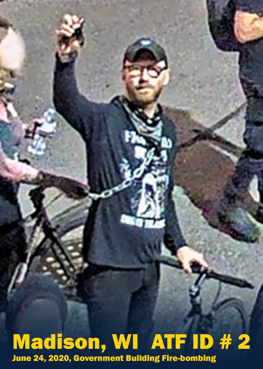 ATFStPaul's tweet photo. REWARD: ATF is offering up to $5,000 for the identities of five individuals who were present June 24 when the fire-bombing of a government building occurred. Recognize these individuals? Read the full release for details: https://t.co/guz2QCvY9h https://t.co/Yi0dL7jXl7