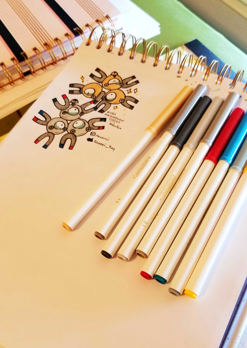 Reverrii_Pixy's tweet photo. Jumping ahead a bit to my FAVORITE pokemon (and shiny!) #082 #Magneton !!
Some different photo layouts too.
#DrawEveryPokemon
#Pokemon β’ #PokemonArt β’ #TraditionalArt β’ #Drawing https://t.co/HQlUVwcg4v