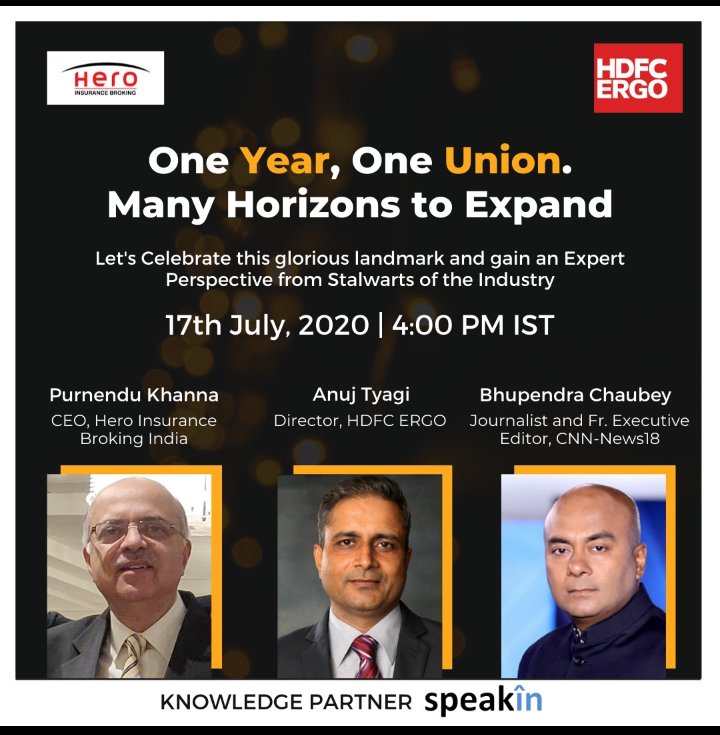 HeroIBIL's tweet photo. Join us for an exciting event on the occasion of our 1 year partnership with HDFC Ergo.
Date: Friday, 17th July, 2020
Time: 4:00 PM IST
Registration Link: https://t.co/rKI6TJtgqh
#HeroInsurance #Insurance #HDFCERGO https://t.co/hd4fd8NmoD