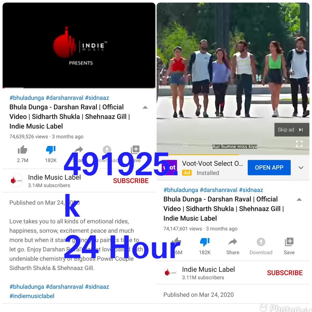 Beingkhanumar's tweet photo. Good Job Asim Squad
Really Appericiate Every One
Last 24 Hour
#KallaSohnaNai 377,013 K Views
Bhalu Dunga. 491,925 k Views
Diffrence 114912k Views
Kal Ye Diff 161697 k thha
Humne Allmost 46K km Kiya
Aise Hi Ise Aur Kam Karna Hai
Keep Stream Gys
https://t.co/3tAH7oMP3s https://t.co/39K4ndUuLP